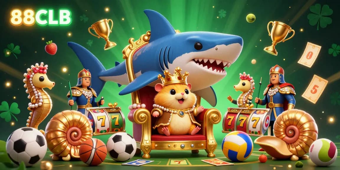 88CLB transforms a megalodon throne into royal gaming excitement with a hamster king and dynamic jackpots.