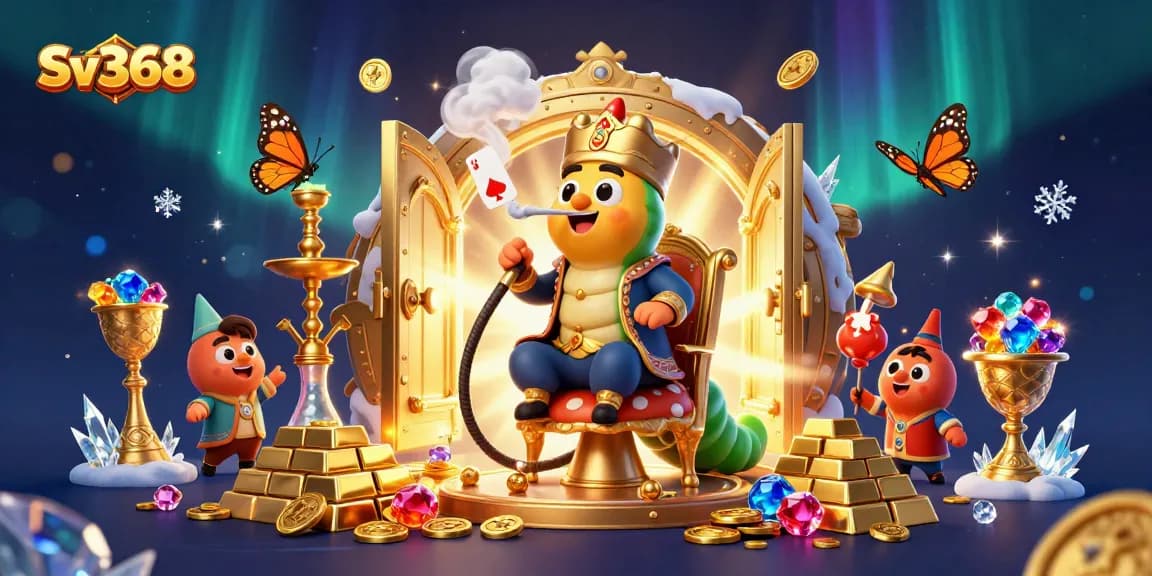 Sv368 elevates your play with a captivating casino scene filled with golden treasures.