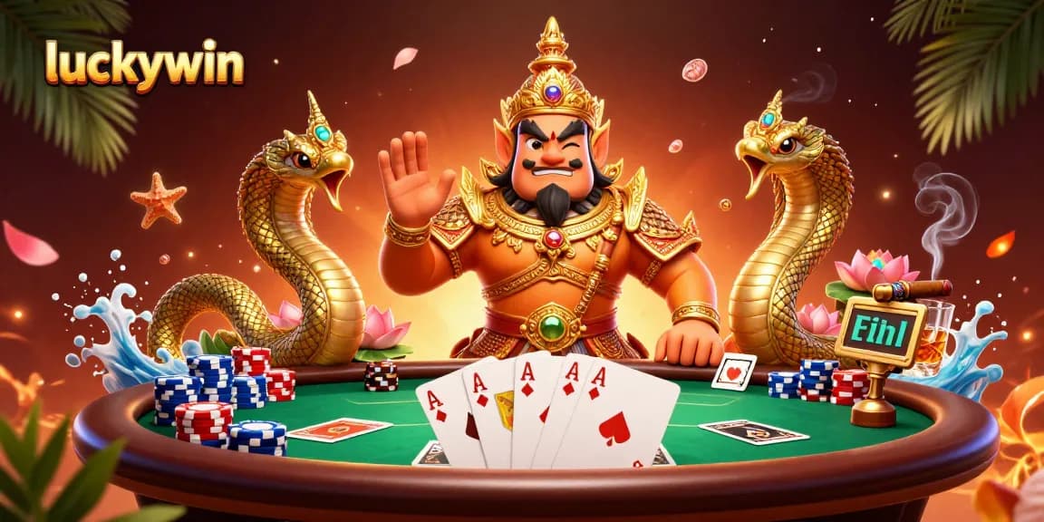 Play thrilling poker at luckywin with detailed 3D characters and vibrant casino ambiance