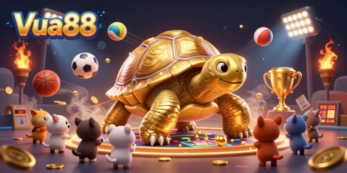 Join the excitement at Vua88 with a thrilling 3D illustration showcasing sports betting action and fun.