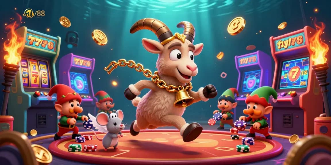 Experience thrilling casino action with fly88 featuring cartoon characters in a dynamic gaming scene.