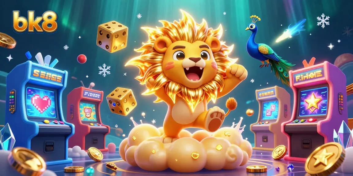 Experience exciting gameplay at bk8 with a vibrant 3D casino scene featuring playful characters and colorful elements.