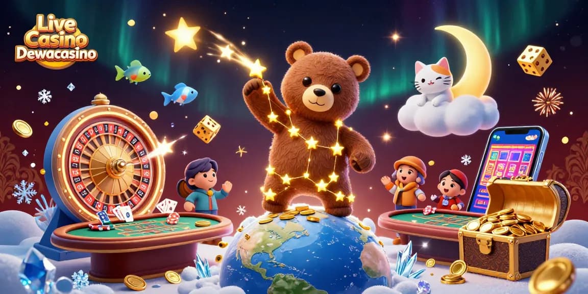 Experience thrilling gameplay at Live Casino Dewacasino with vibrant casino elements shining dramatically.
