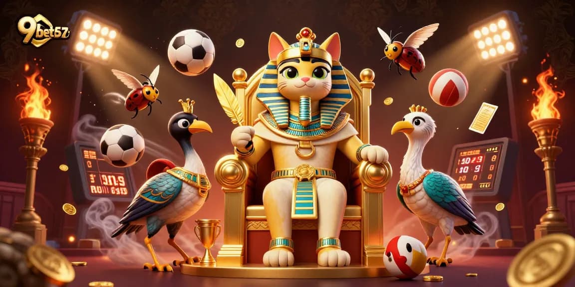 Experience the thrill of 9bet67 with exciting sports betting elements and vibrant casino visuals.
