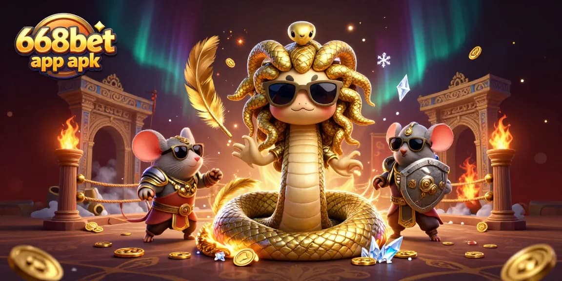Engage with the thrilling 668bet app apk, featuring dynamic gaming scenes and vibrant characters.
