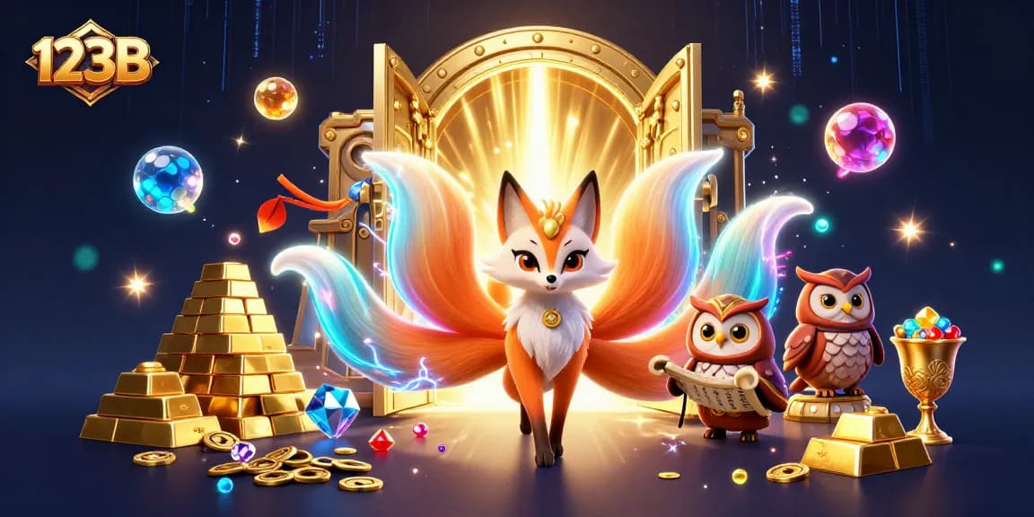 Engage with thrilling games at 123B as vibrant characters illuminate the casino atmosphere.