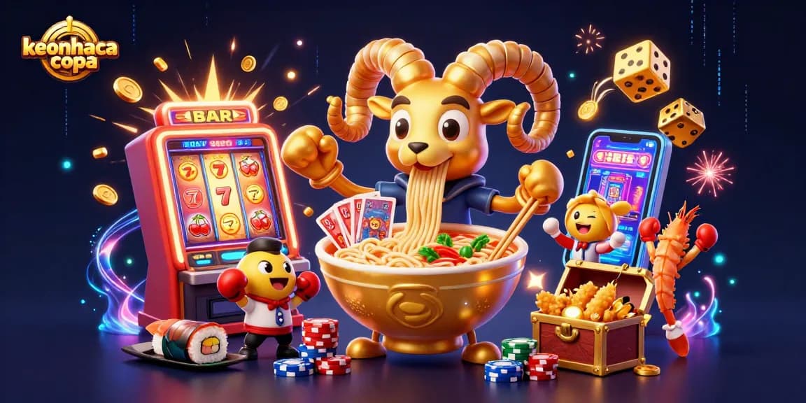 Engage with keonhacaicopa's exciting casino world featuring dynamic 3D characters and vibrant game elements.