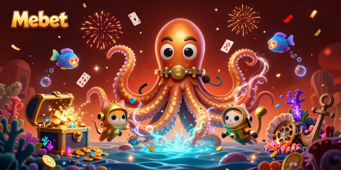 Mebet brings excitement to players with a vibrant illustration capturing a thrilling underwater treasure hunt.