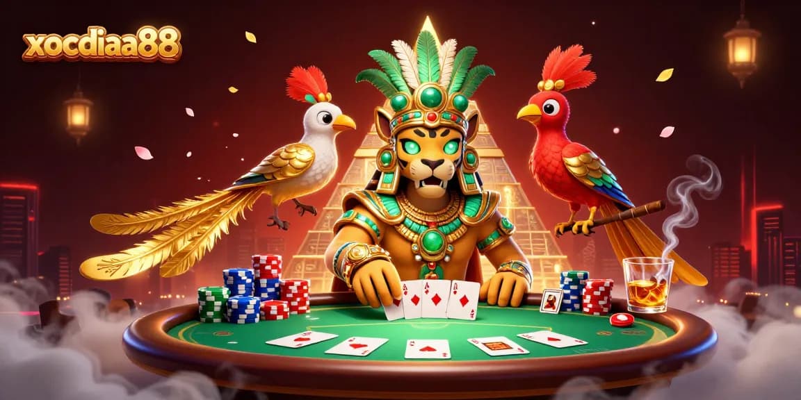 Xocdiaa88 players enjoy thrilling card action in a vibrant casino ambiance with dynamic game elements.