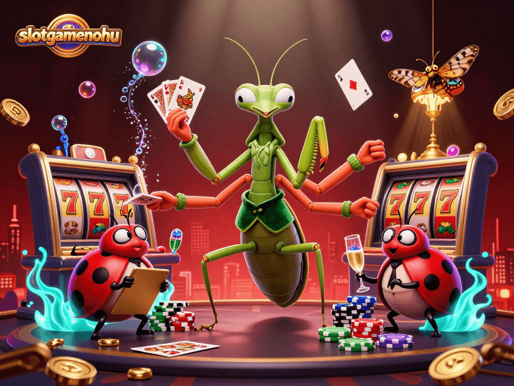 Experience the thrill of slotgamenohu gameplay with vibrant 3D characters and casino elements.