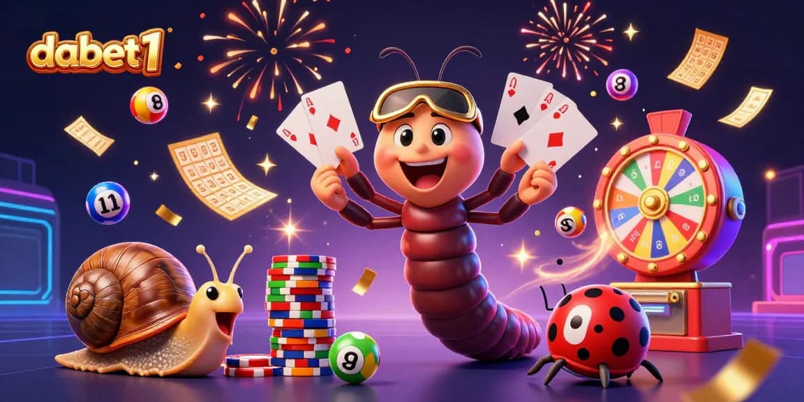 Experience the excitement of dabet1 with a dynamic casino scene featuring vibrant elements and animated characters.