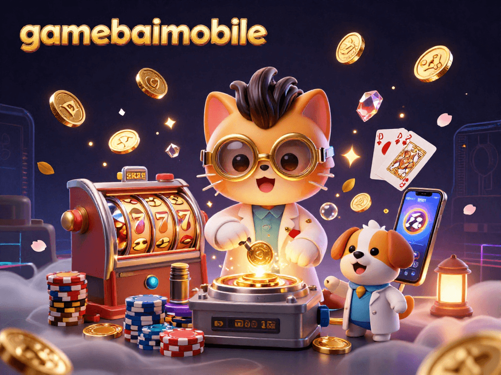Spin jackpots and win big with gamebaimobile's vibrant casino illustration!