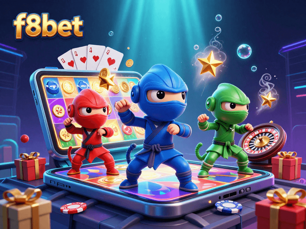 Engage with f8bet's exciting casino world alongside ninja chameleons battling for riches.