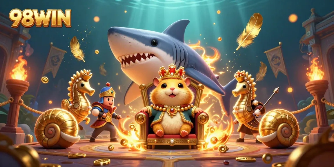 Engage with 98WIN's thrilling casino experience featuring vibrant characters and immersive gambling elements.
