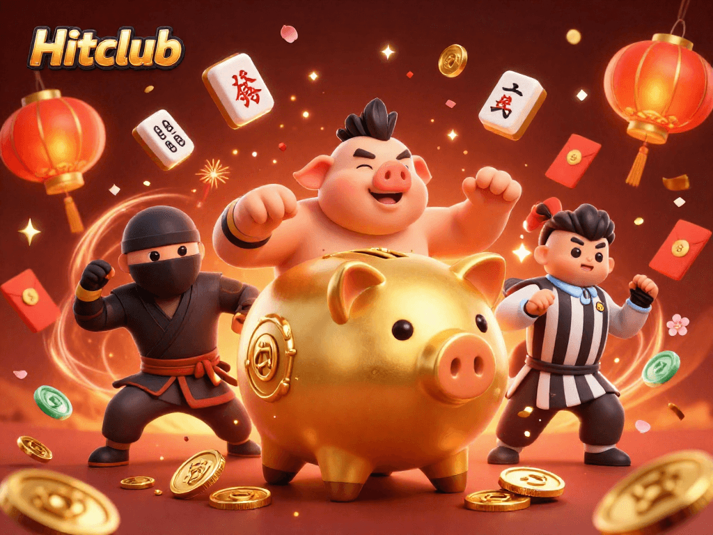 Join the excitement at Hitclub with vibrant characters and dynamic casino elements!