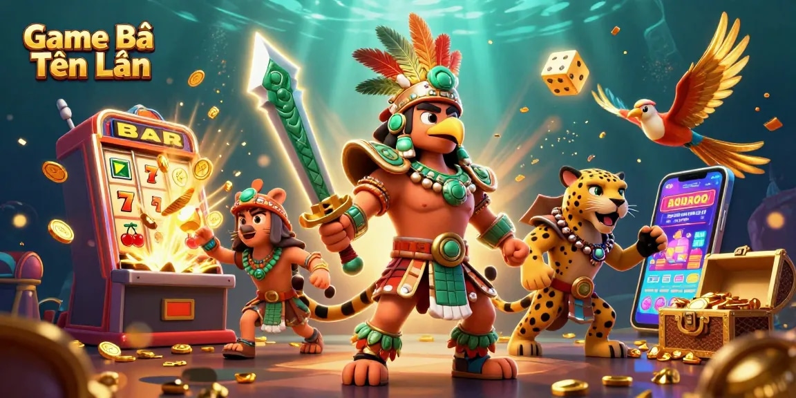 Play Game Bài Tiến Lên with thrilling characters amid a vibrant casino atmosphere