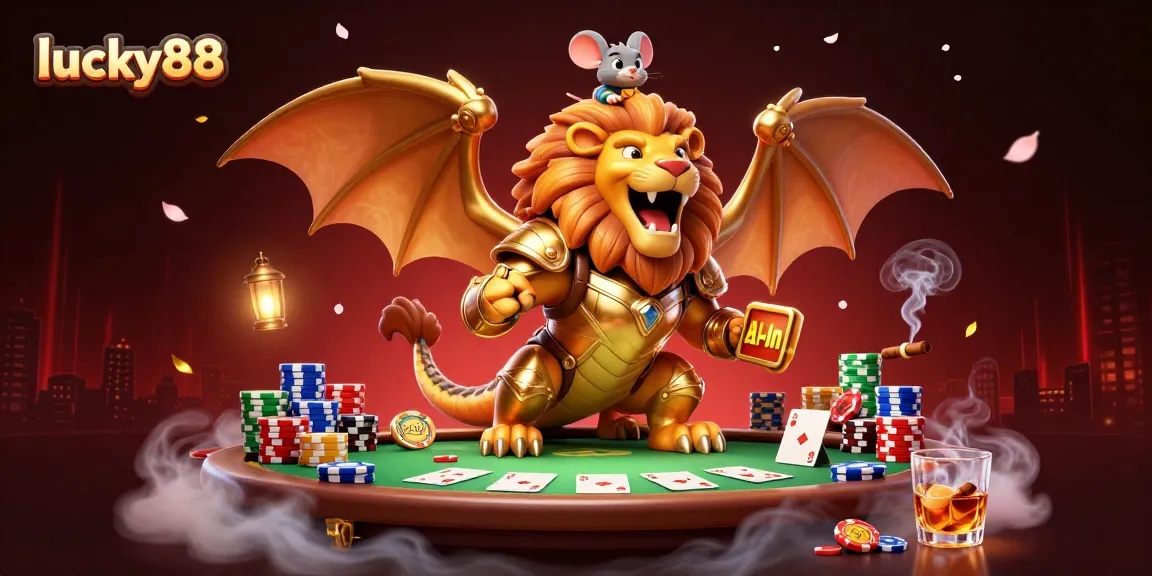 Score big wins at lucky88 with this thrilling poker scene rich in detailed gameplay.