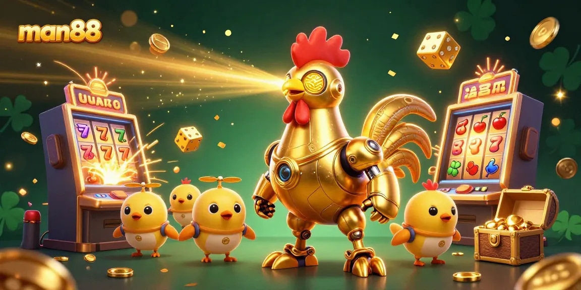 Engage with man88's thrilling 3D casino world filled with vibrant symbols, characters, and dynamic action.