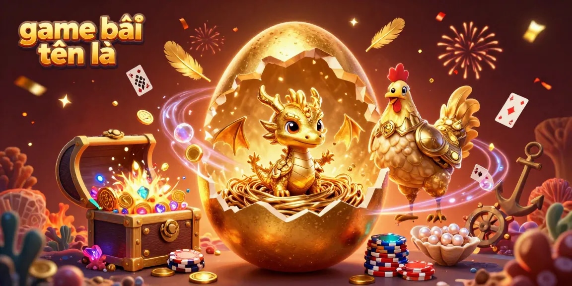 Play game bài tiến lên with golden elements and a baby dragon amidst vibrant casino excitement.