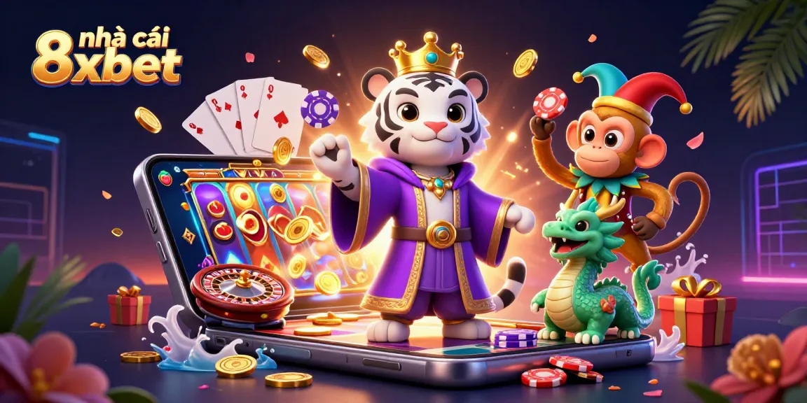 Experience the thrill of nhà cái 8xbet with dynamic casino gaming elements and vibrant characters.