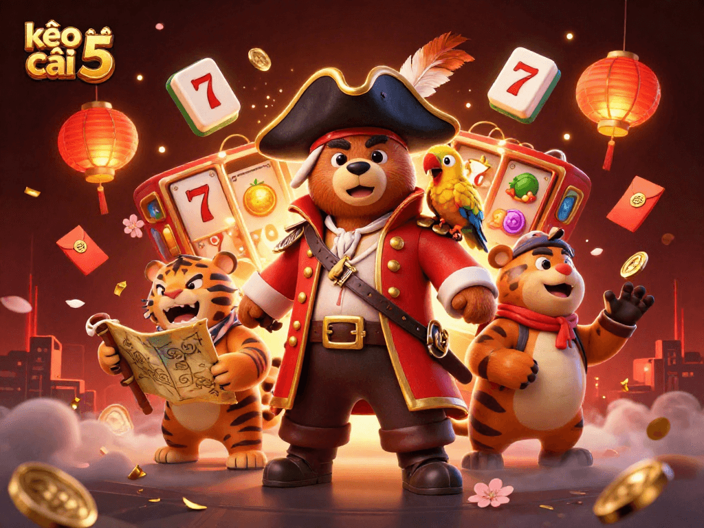 Experience the excitement of kèo nhà cái 5 with vibrant 3D slots and lively casino elements.