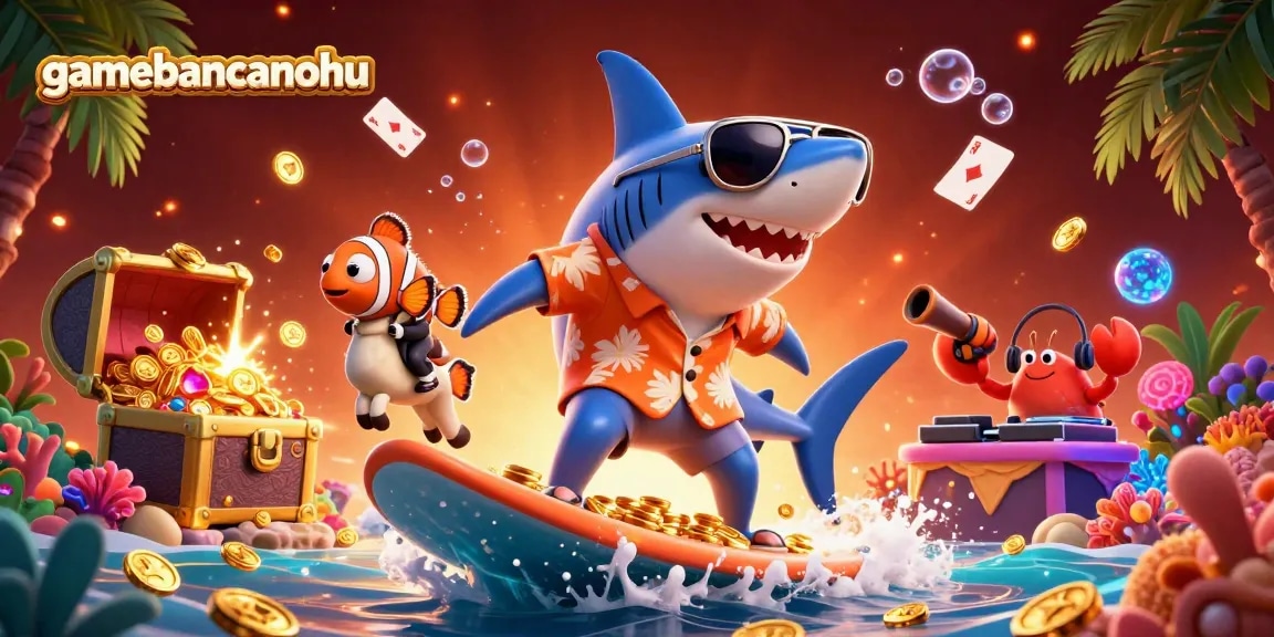 Engage in fun gameplay at gamebancanohu with a whimsical 3D illustration featuring vibrant character interactions.