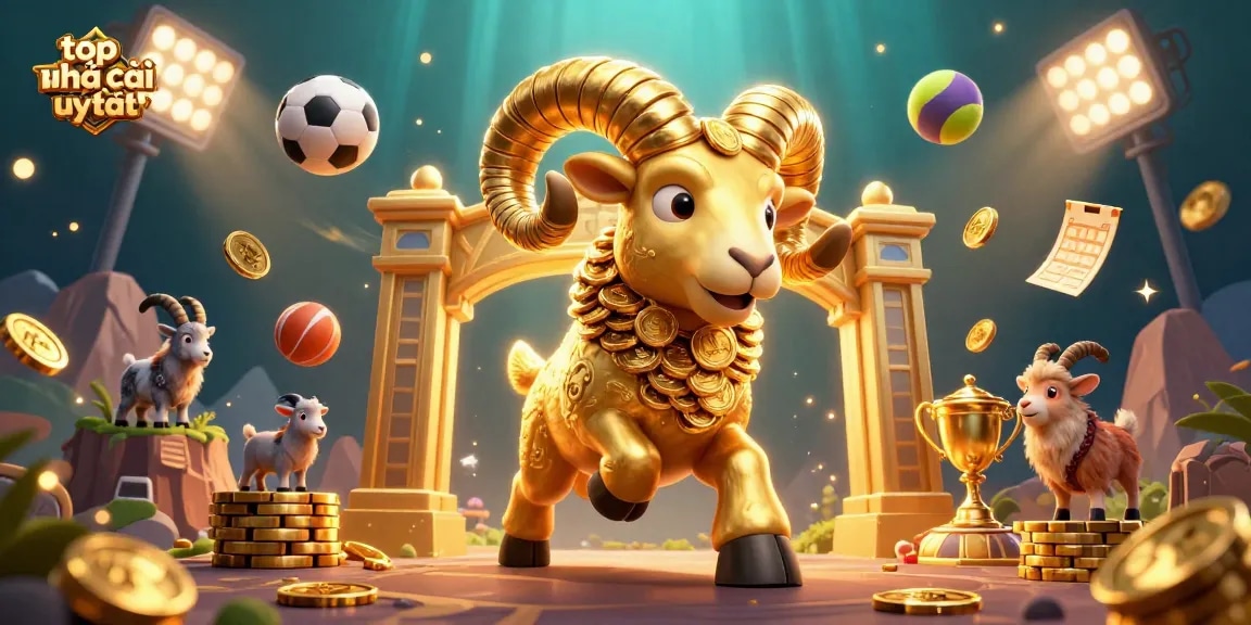 Experience top nhà cái uy tín with vibrant 3D illustration showcasing dynamic sports betting action.