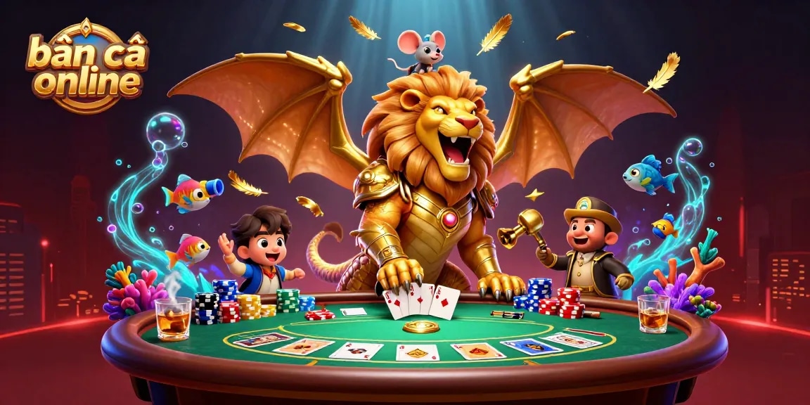 Experience the excitement of bắn cá online with vibrant graphics and dynamic gameplay in this colorful 3D scene.
