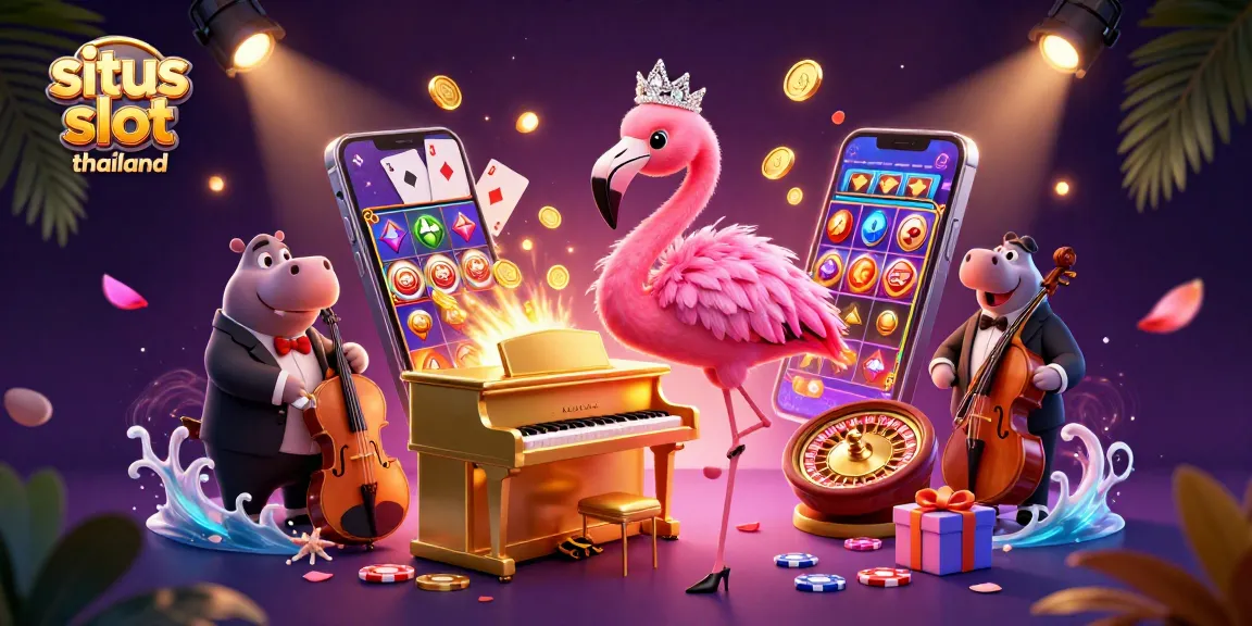 Experience the thrill of situs slot thailand with vibrant 3D casino characters and engaging gaming elements.