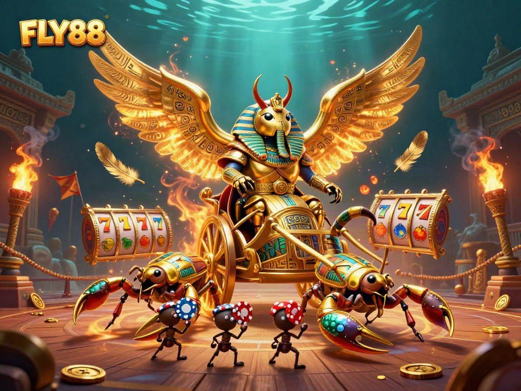 Experience the excitement of FLY88 with vibrant casino elements in a stunning 3D illustration.