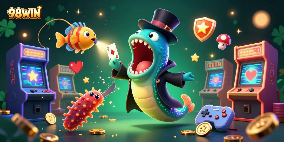 Join the thrill at 98WIN with magical gaming characters showcasing high-energy casino games.