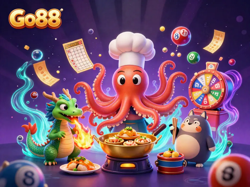 Experience the excitement of Go88 with vibrant gaming elements and characters.