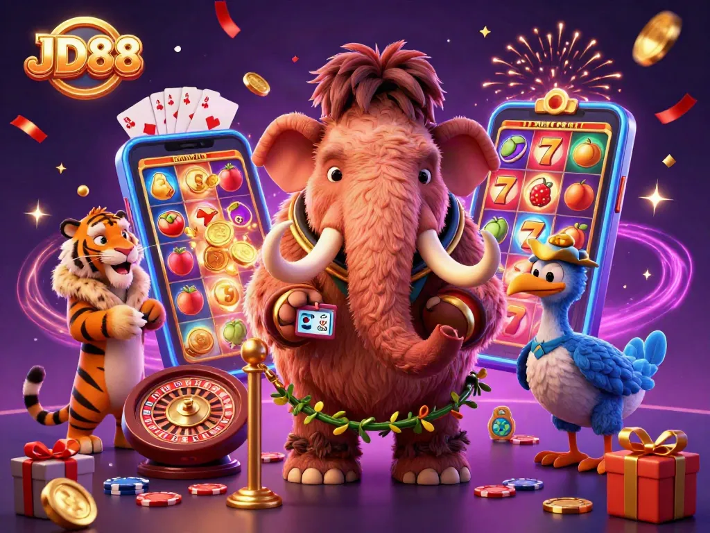 Join the vibrant JD88 casino scene with a bouncer, VIP guest, and doorman in action