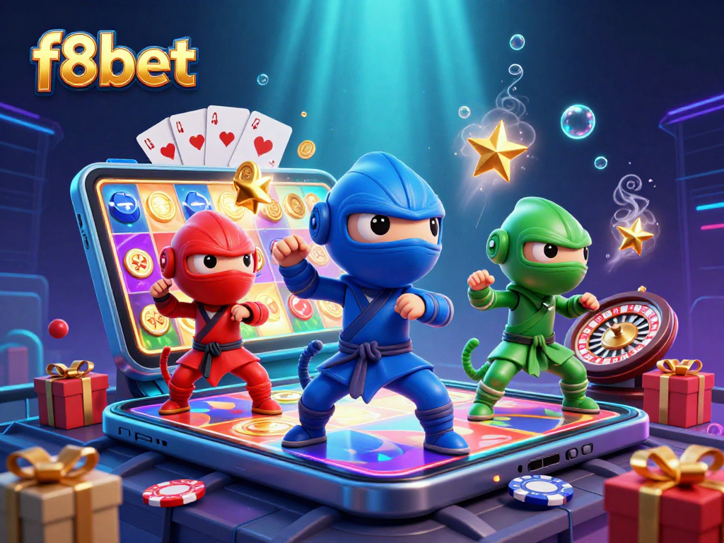 Engage with f8bet's exciting casino world alongside ninja chameleons battling for riches.