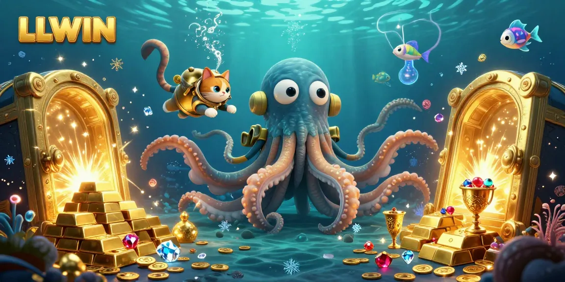 Engage in thrilling gameplay with LLWIN's ultra-detailed kraken and treasure-filled ocean scene.