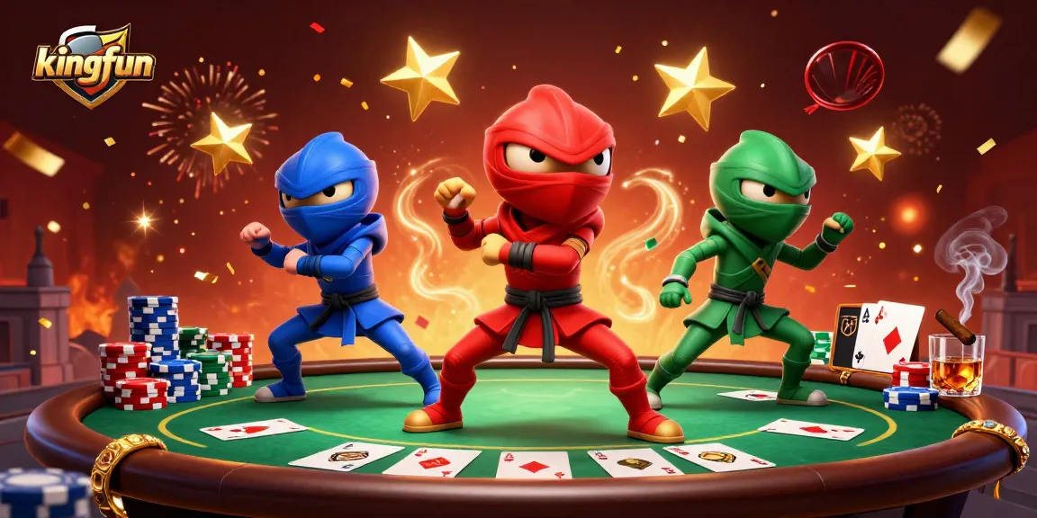 Engage in thrilling games at kingfun with colorful chameleon ninjas and poker action.
