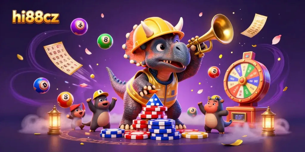 Join the excitement at hi88cz, featuring vibrant lottery games and cheerful characters in a colorful atmosphere.