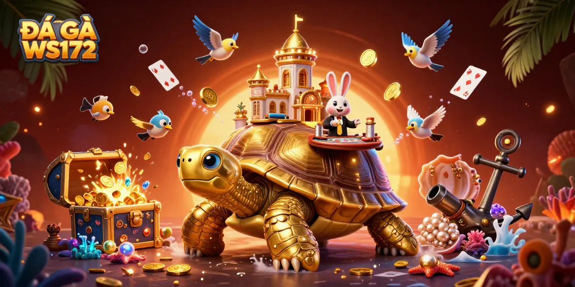Experience the excitement of ĐÁ GÀ WS172 with dynamic casino elements and golden treasures.