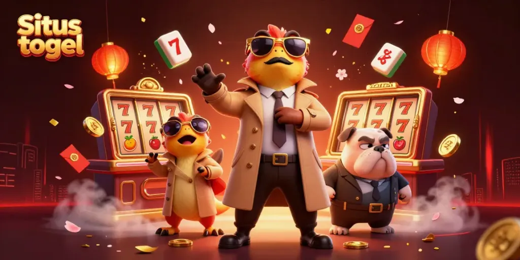 Experience Situs togel excitement with three raptors in disguise trying to enter a casino.