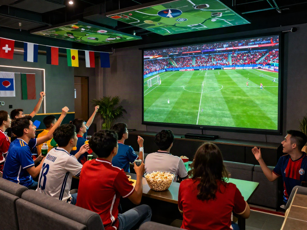 Socolive enthusiasts celebrating a live soccer match with vibrant energy.