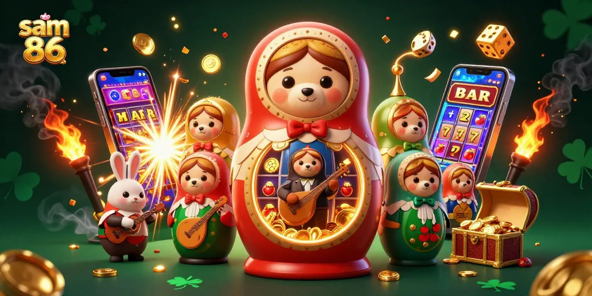 Experience the thrill of online gaming with sam 86's vibrant casino atmosphere and characters.
