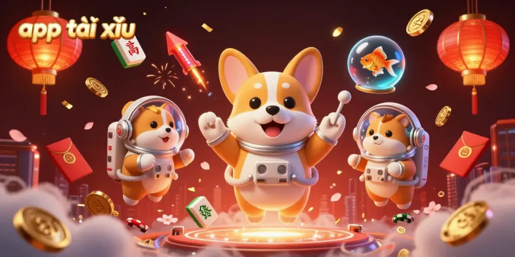 Engage with exciting gameplay in app tài xỉu surrounded by animated casino elements in a captivating scene.