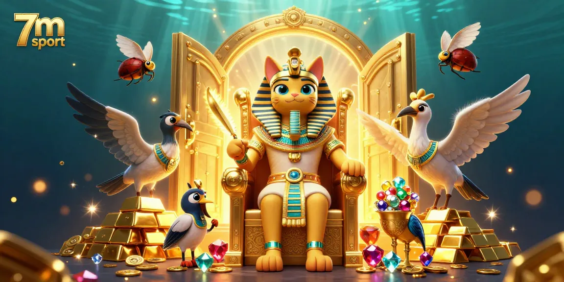 Engage in thrilling 7m sport bets with a captivating scene featuring Egyptian-themed gaming.