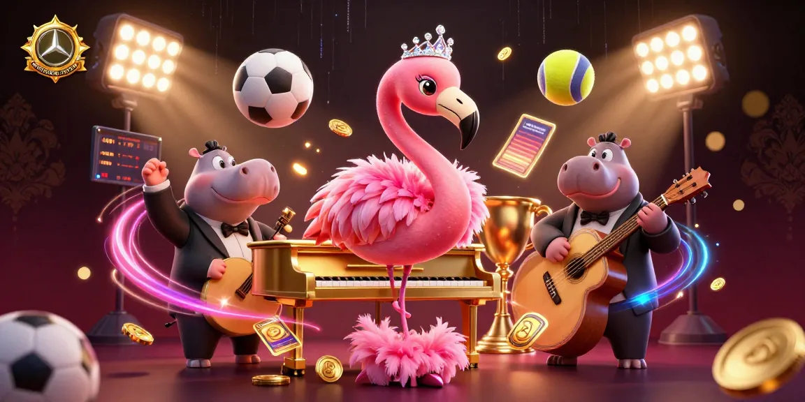 Play and win with mercedes-nohu's vibrant casino atmosphere showcasing lively characters and sports betting elements.