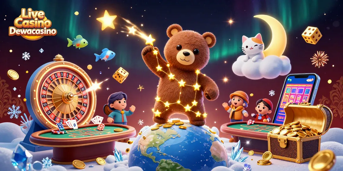 Experience thrilling gameplay at Live Casino Dewacasino with vibrant casino elements shining dramatically.