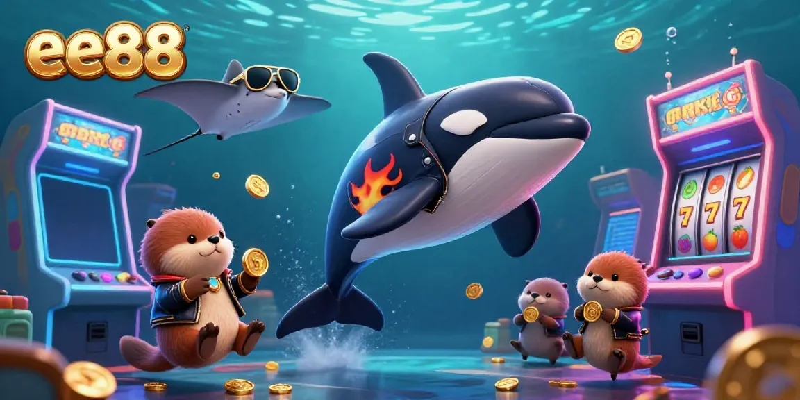 Engage with the vibrant world of ee88, where sea creatures celebrate wins amidst glowing casino elements.