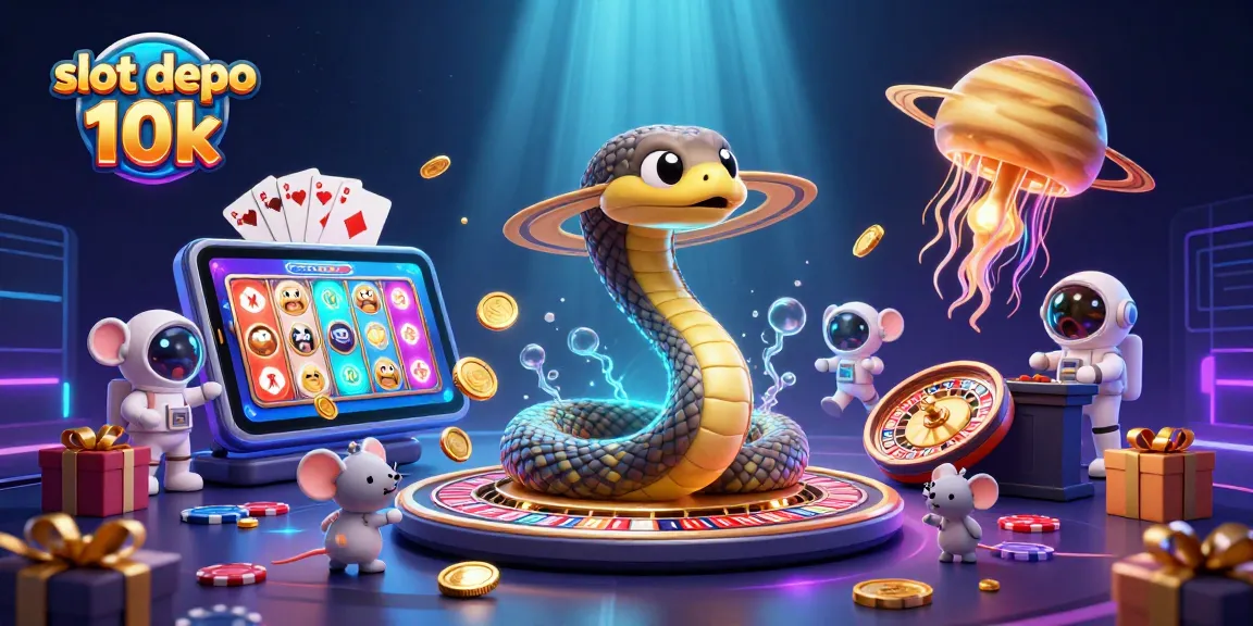 Experience the thrill of slot depo 10k with colorful reels and dynamic betting action in this vibrant illustration.