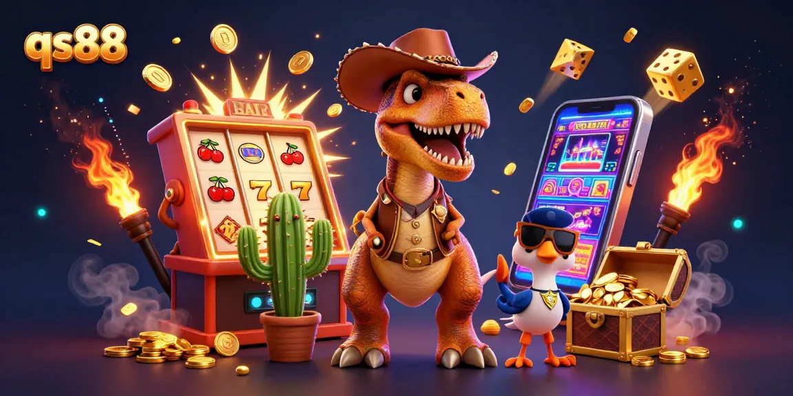 Experience thrilling wins at qs88 with 3D characters in a vibrant casino setting.