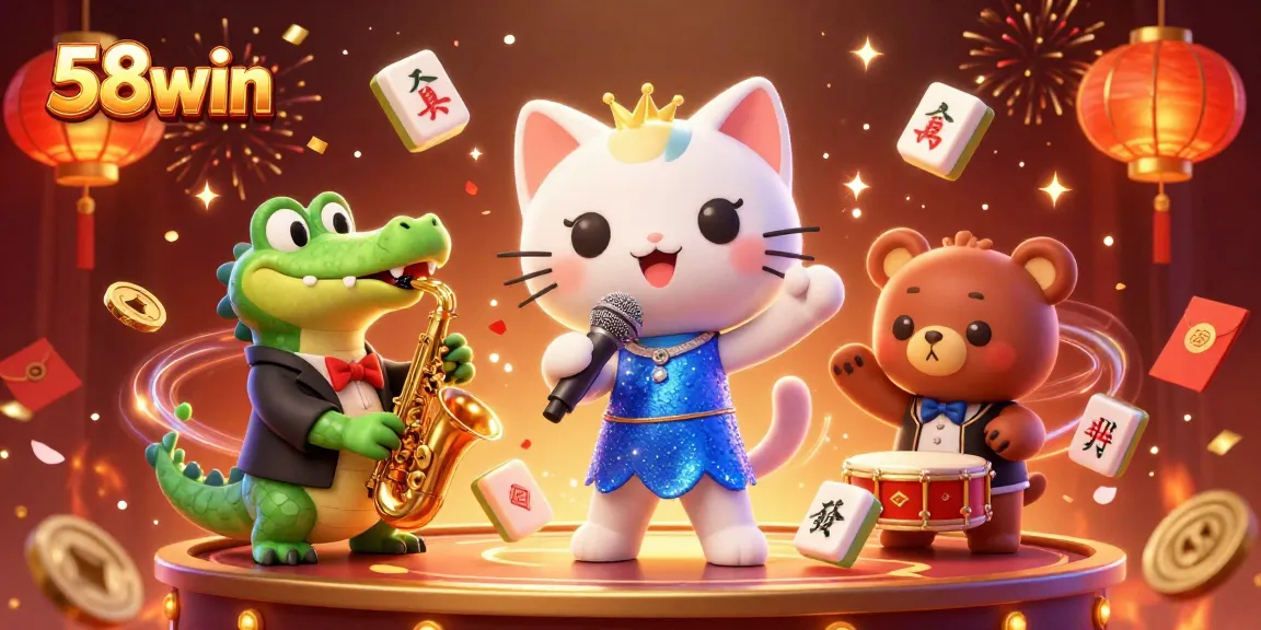 Join the fun at 58win with an exciting musical casino performance featuring unique characters.
