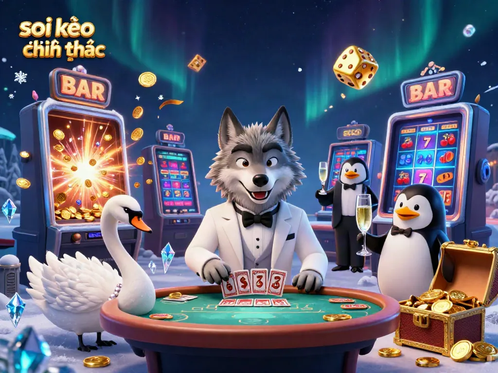 Experience thrilling betting action with soi kèo bóng đá chính xác in a vibrant casino setting featuring charming characters.